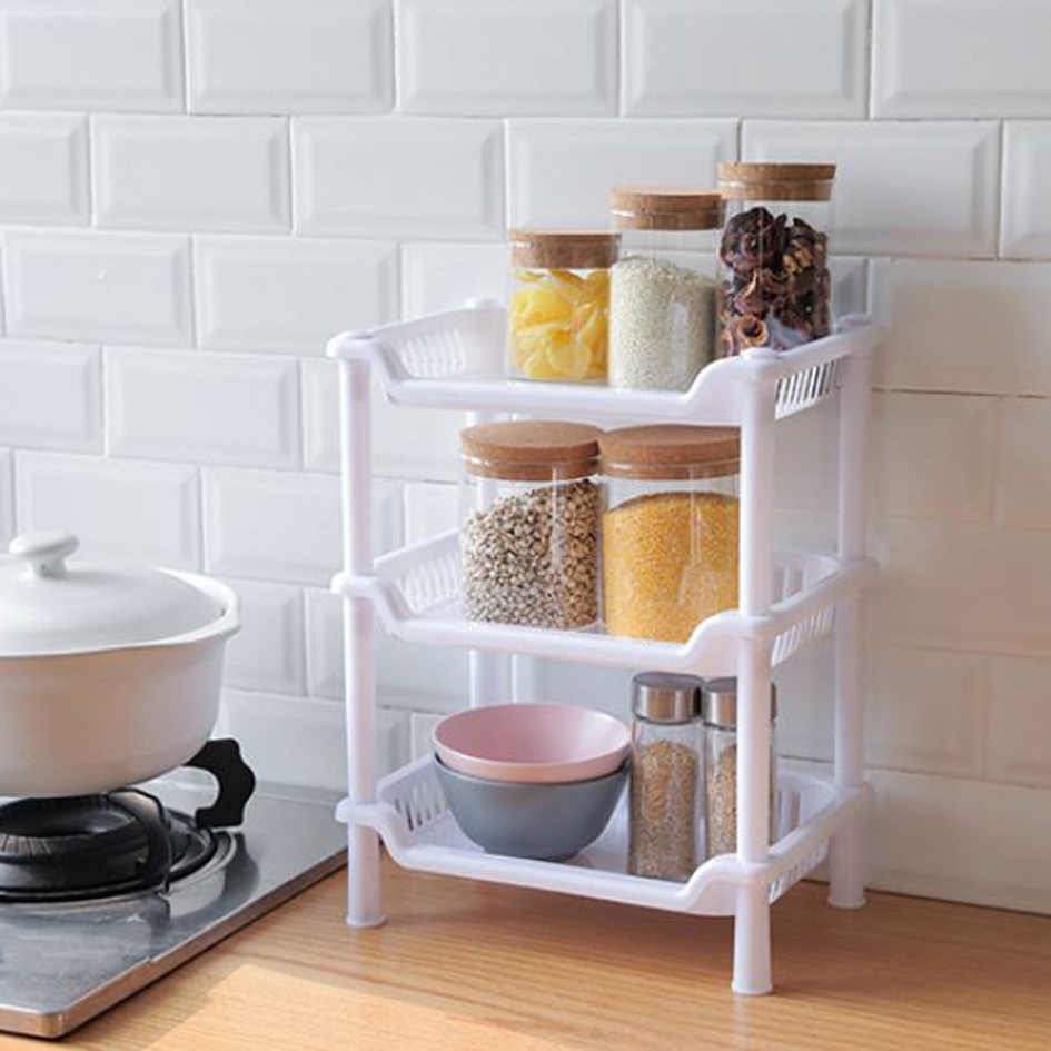 rak plastik serbaguna three layer kitchen bathromm shelf hsa045 (2j4))