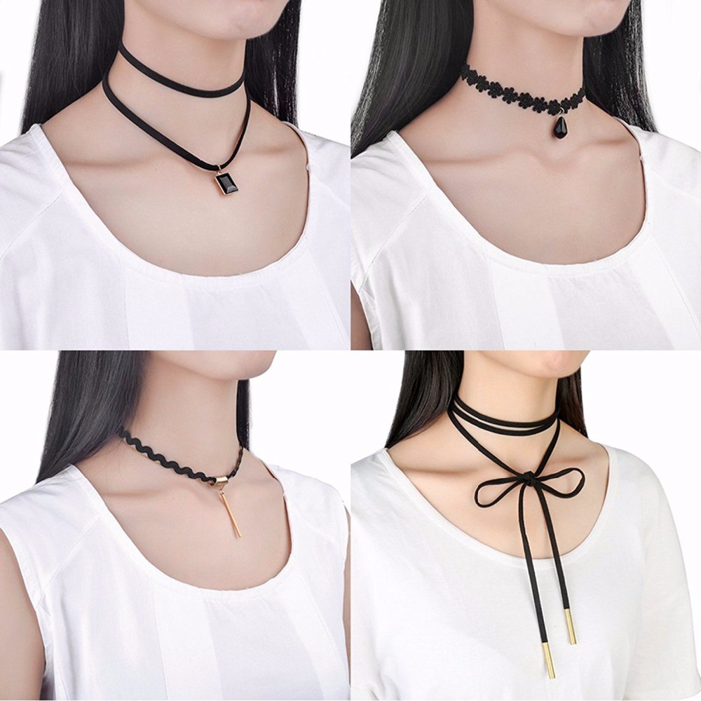 1 Pcs / 10 Pcs Kalung Choker Wanita Cantik Korea - Design Korea ( Group )