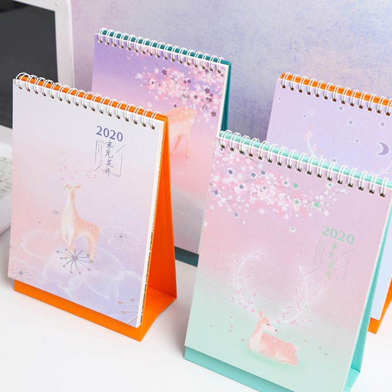 

Ongkir Gratis ya Vertical Elk Pattern Standing Paper 2020 Double Coil Calendar Memo Daily Schedule