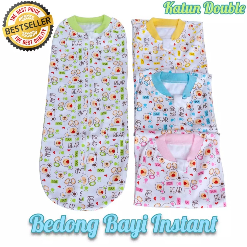 bedong instan bayi newborn bahan kain katun halus dan lembut