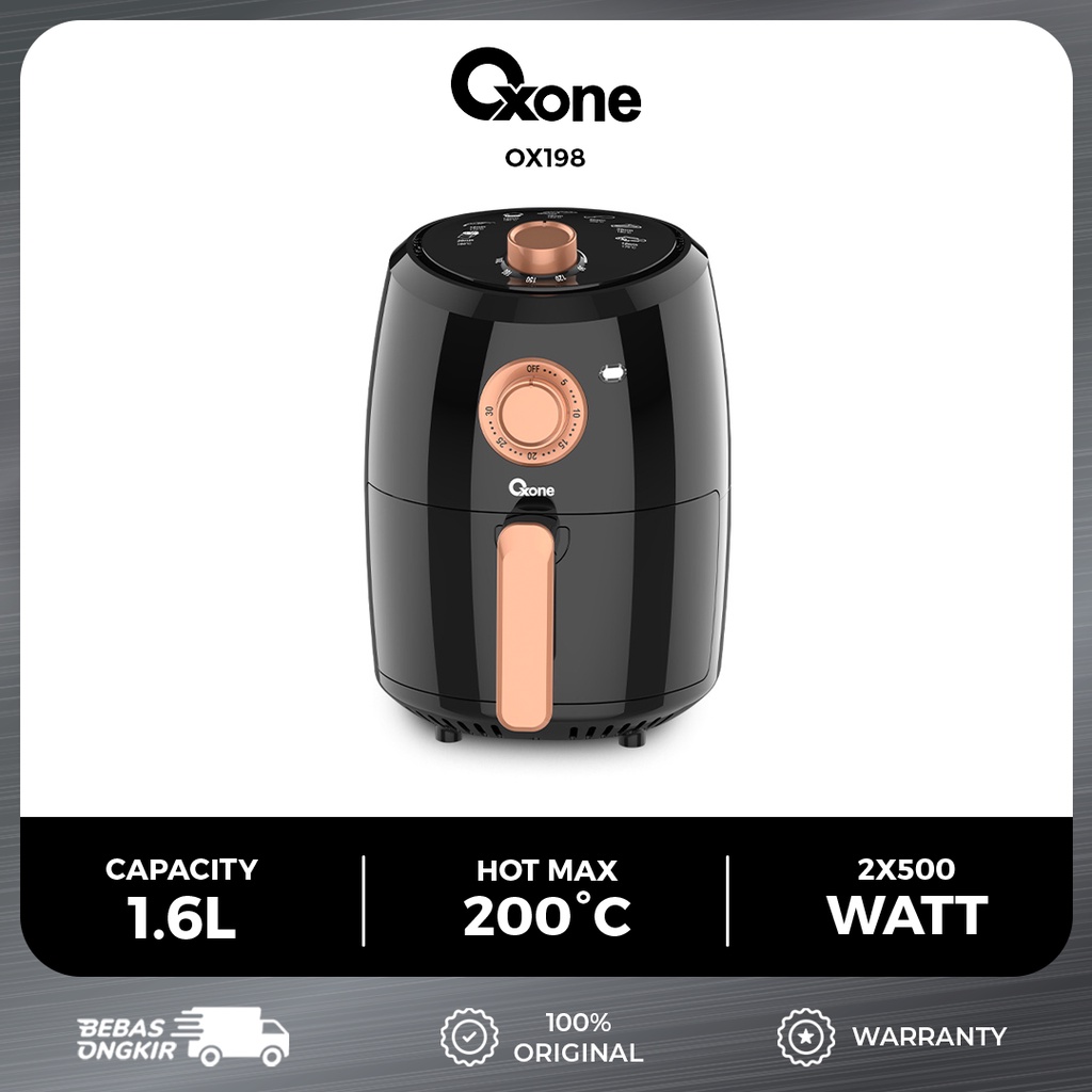 Oxone OX198N Mini Air Fryer 280 Derajat Healthy Fryer Premium 1,6 L