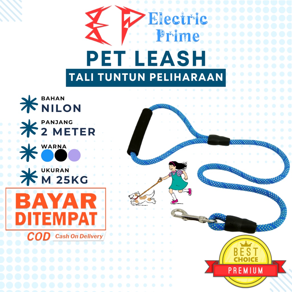 Dog Harness Leash Tali Tuntun Hewan Peliharaan Kucing Anjing Rope Nylon Pet Cat