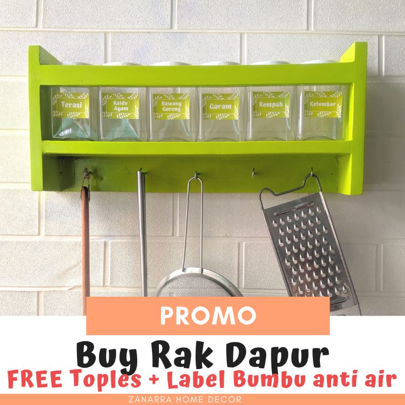 Jual Rak Gantung Bumbu Dapur Warna Hijau Mint Tempat Bumbu Masakan Gratis Toples Aesthetic By