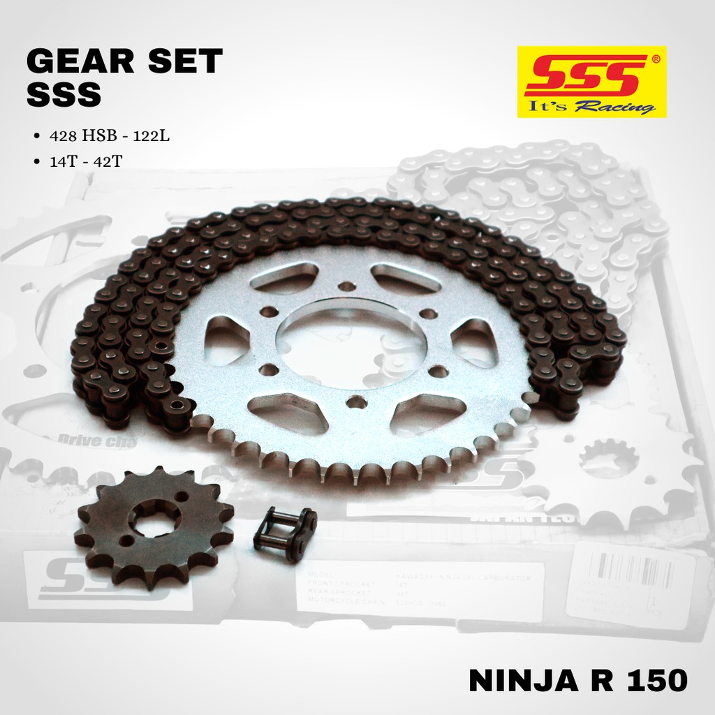 Gear gir paket set sss Ninja R 150 428 14 42