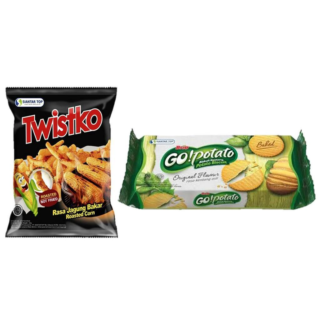 

Siantar Top Twistko Premium Rasa Jagung Bakar 30 g + Brio Go Potato 60gr Promo Snack