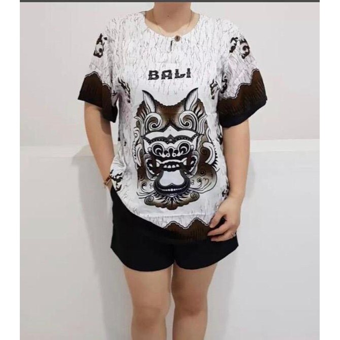 BAJU BALI BARONG WANITA PREMIUM DASAR PUTIH ALL SZ