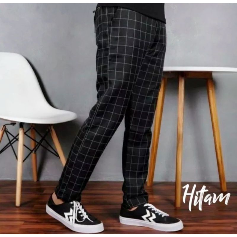 Celana Tartan Pria Celana panjang pria Long Pants Kotak Kotak Hight Quality Premium