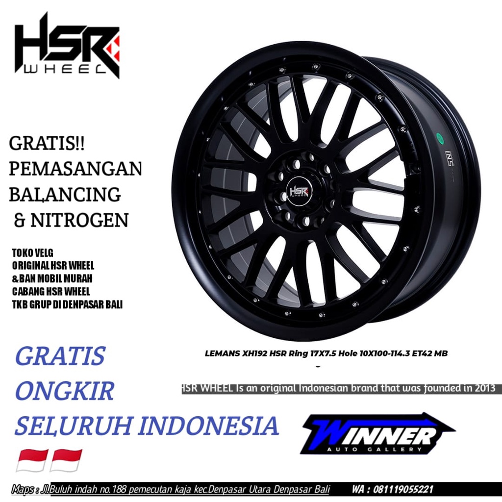 Velg HSR Type BBS LM Ring 17 PCD 5x100 5x114,3 Accord Camry Civic - Black