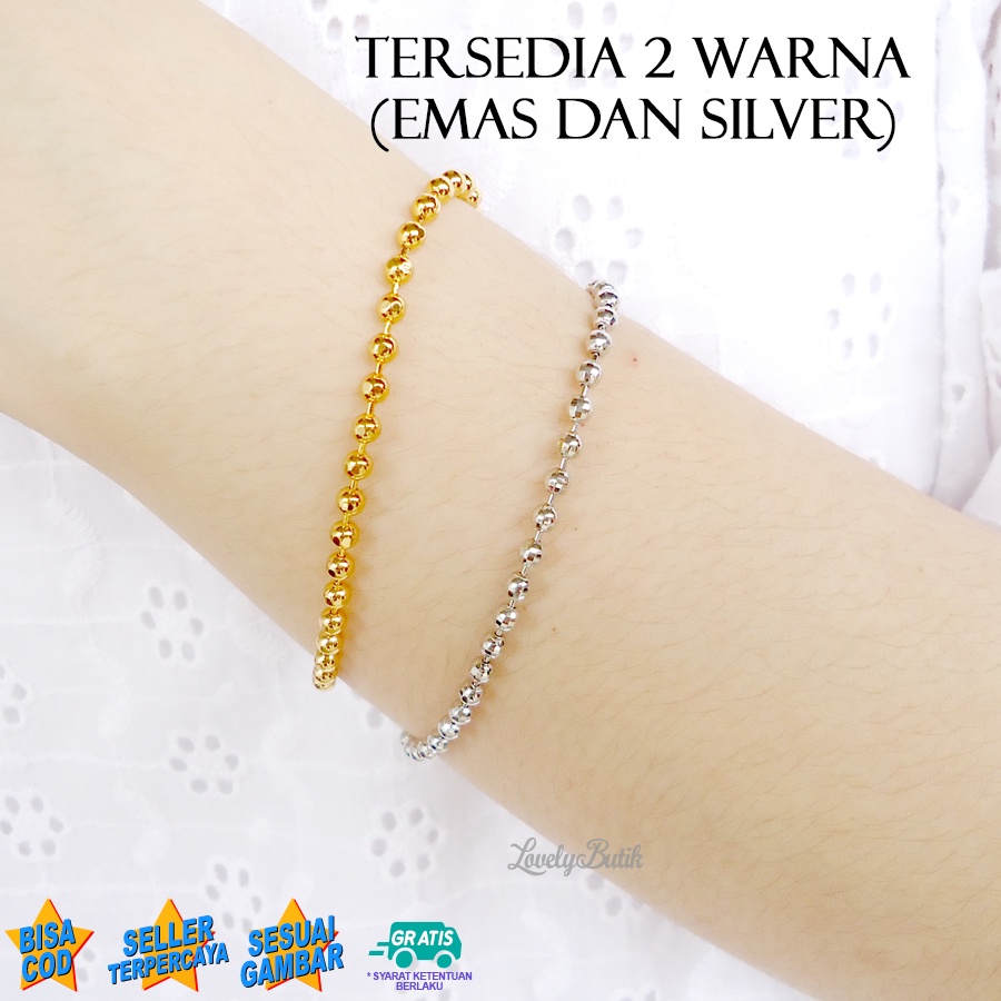 Lovelybutik Gelang Tangan Xuping Wanita K4ren Gelang Rantai Wanita Dewasa Model Terbaru Motif Rantai BIji Lada Ukuran 18 cm