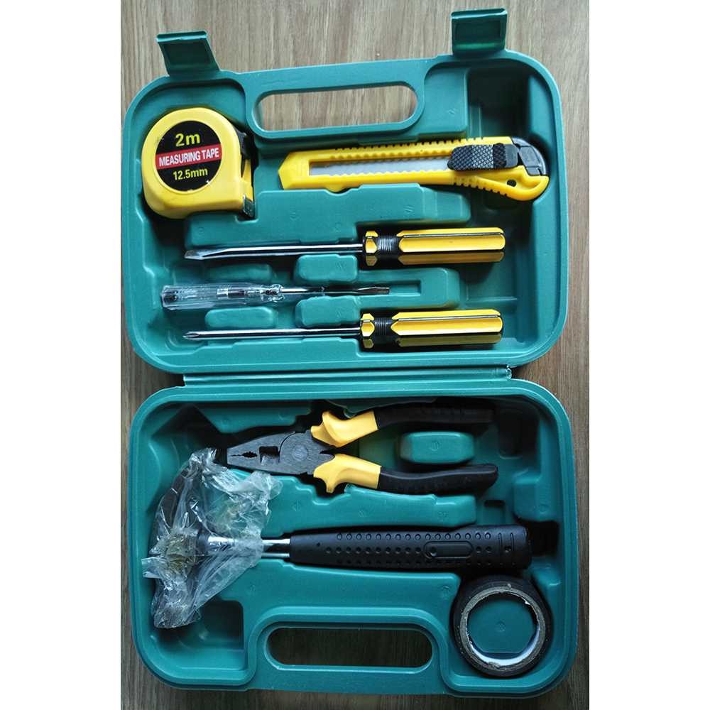 Hand tool kit set alat perkakas reparasi perbaikan tukang 9 in 1 - TK9