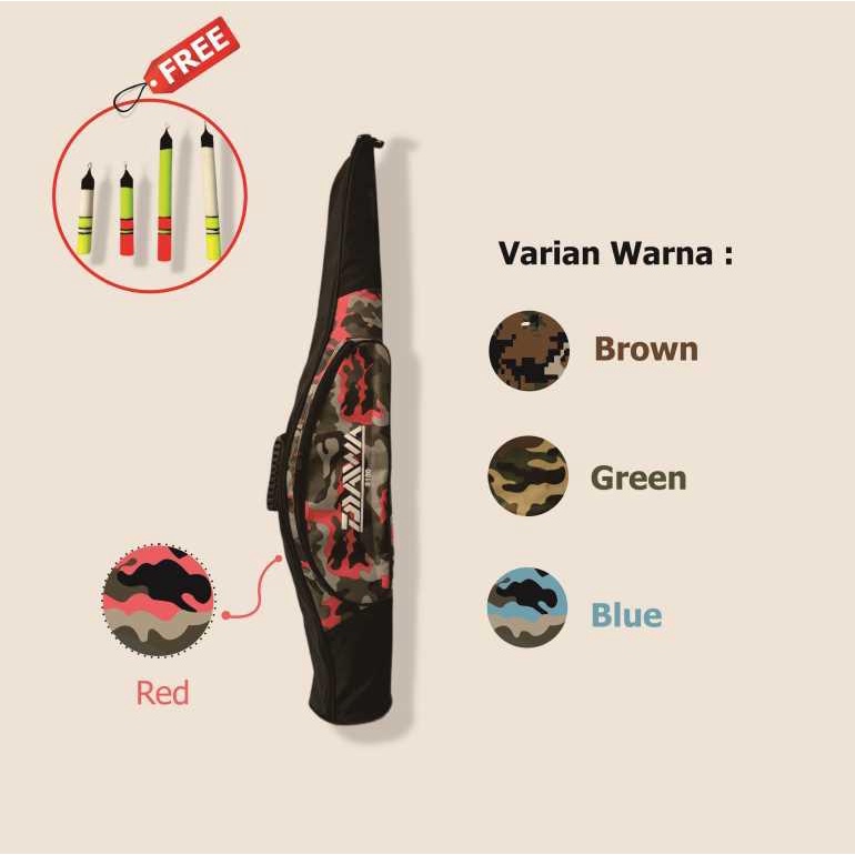 Tas pancing jumbo 100cm merah armi 3/4 joran