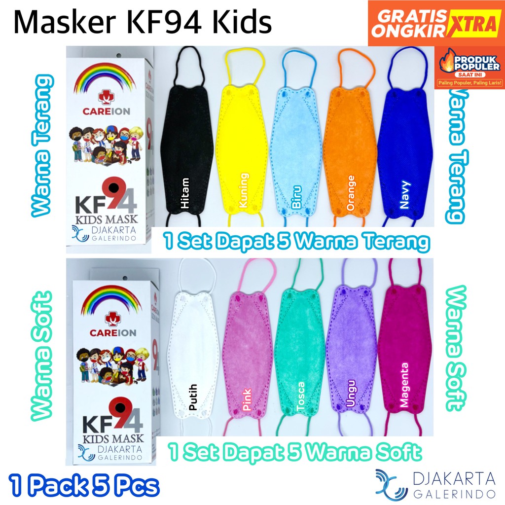 Masker KF94 Anak 4 Ply Motif &amp; KN95 Anak 5 Ply Premium / N95 Anak 5 Ply