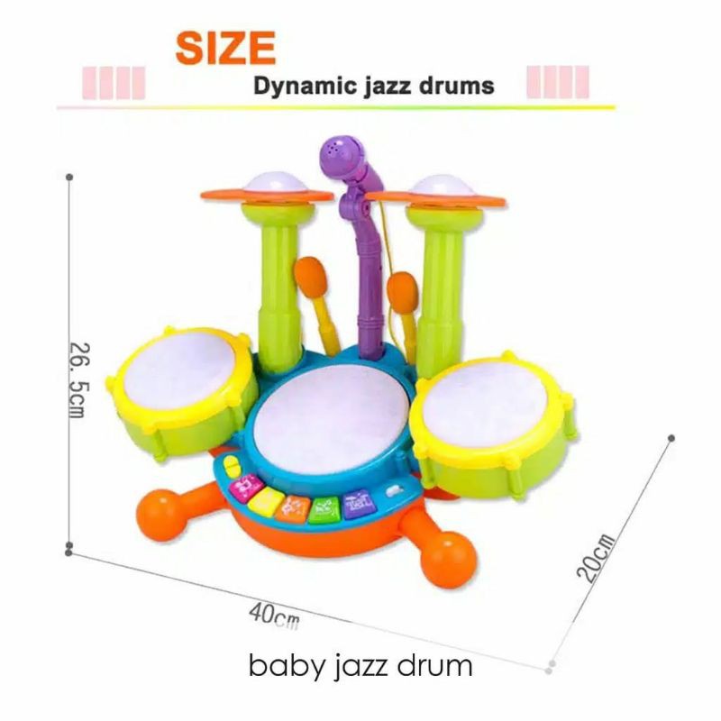 Mainan Jazz Drum Set Mainan Edukasi Musik Anak Bayi Balita Musical Toys Piano Microphone Karaoke