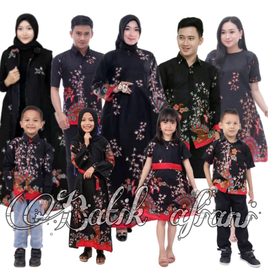 Batik Couple keluarga Maura Couple Sania Ruffle Ori Ndoro Jowi Dnt Termurah Motif Mega Kipas Merah