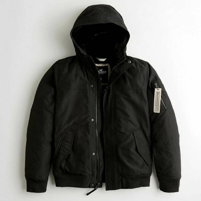 JACKET MUSIM DINGIN HOLLISTER HOODEE MILITARY BOMBER JACKET