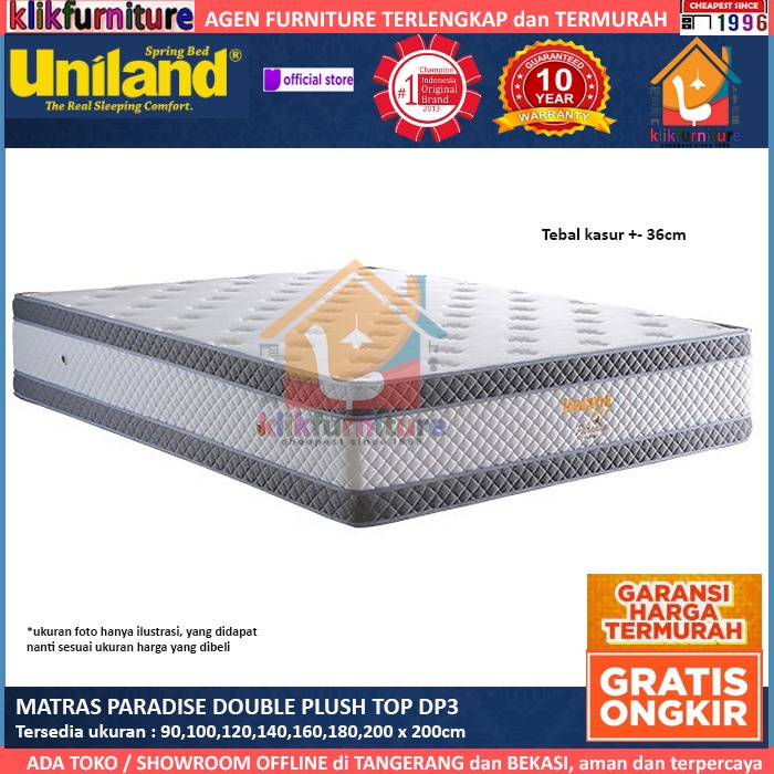 Kasur / Matras Paradise Double Plushtop DP3 Uniland Springbed