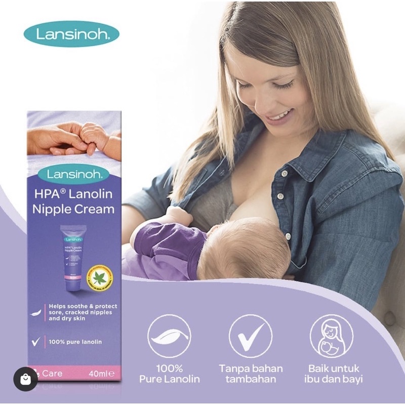 Lansinoh Nipple Cream HPA Lanolin for Sore Nipple &amp; Cracked Skin ( Cream Puting Lecet Ibu Menyusui )