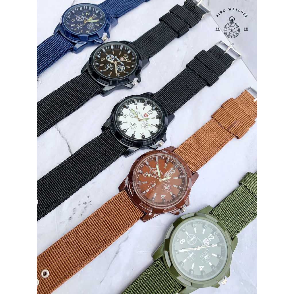 Jam Tangan Pria Tali Kanvas Ori