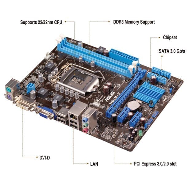 MOTHERBOARD ASUS H61M-K L1155