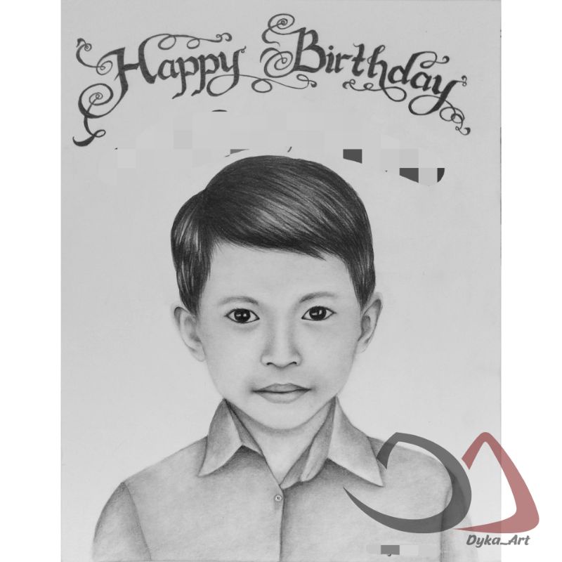 Kado ulang tahun/sketsa wajah/sketsa wajah hitam putih/sketsa pensil/souvenir/handmade