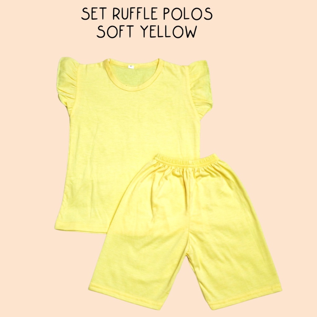 BabynKids -   Set Ruffle Polos - Set baju anak cewek model tangan rumbai - Setelan Anak Perempuan 1-5 tahun