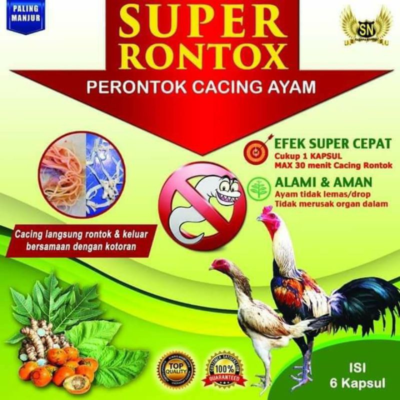 Super Rontox/Obat Cacing Ayam Aduan/Perontox Cacing Ayam/Obat Cacing Sasana Ngapak
