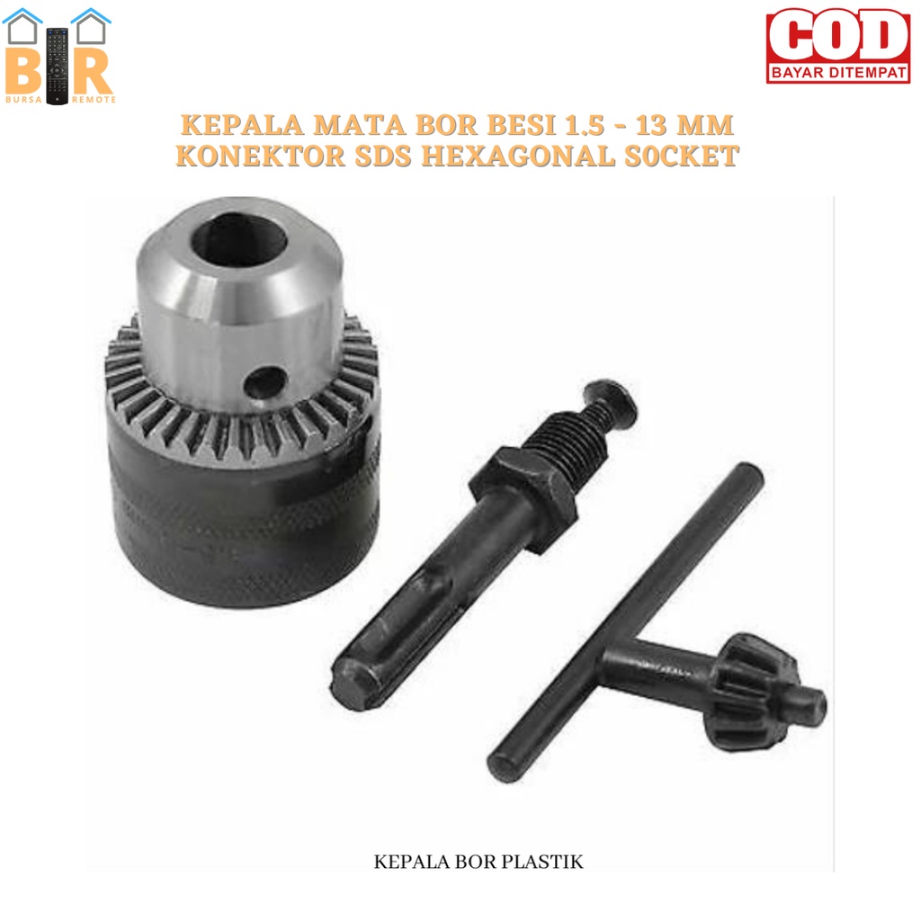 Kepala Mata Bor Besi 1.5 - 13mm Konektor Sds Hexagonal Socket