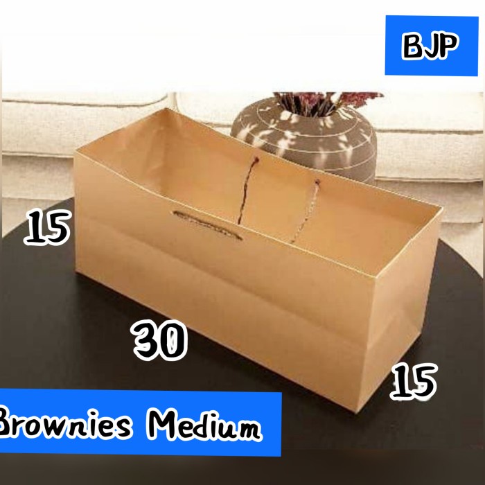 

PROMO Paper Bag Coklat Kraft Polos / Brownies Medium uk 30 x 15 x 15 cm