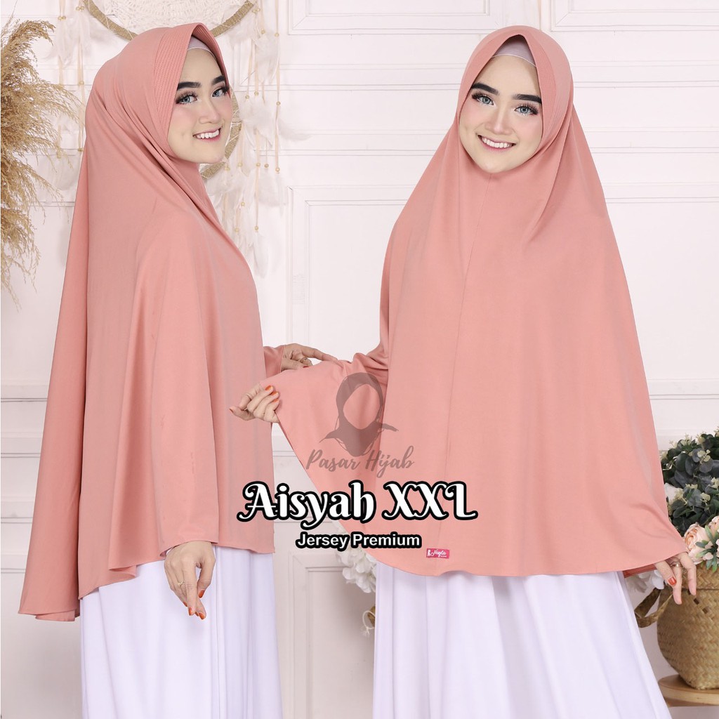 Jilbab Instan Aisyah Size XXL Hijab Instan Jersey Premium Kerudung Bergo Pasar Hija'b