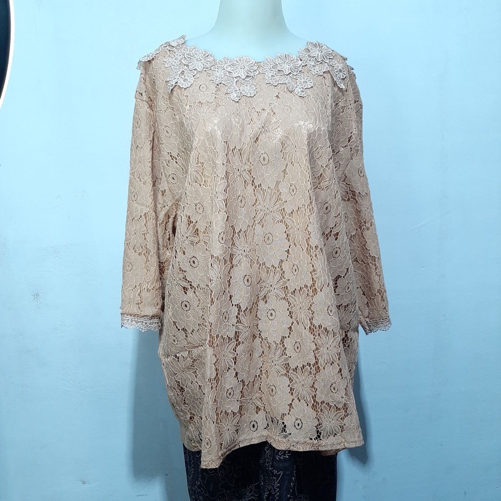 KEBAYA BRUKAT BUNGA/BLOUSE BRUKAT MOTIF BUNGA