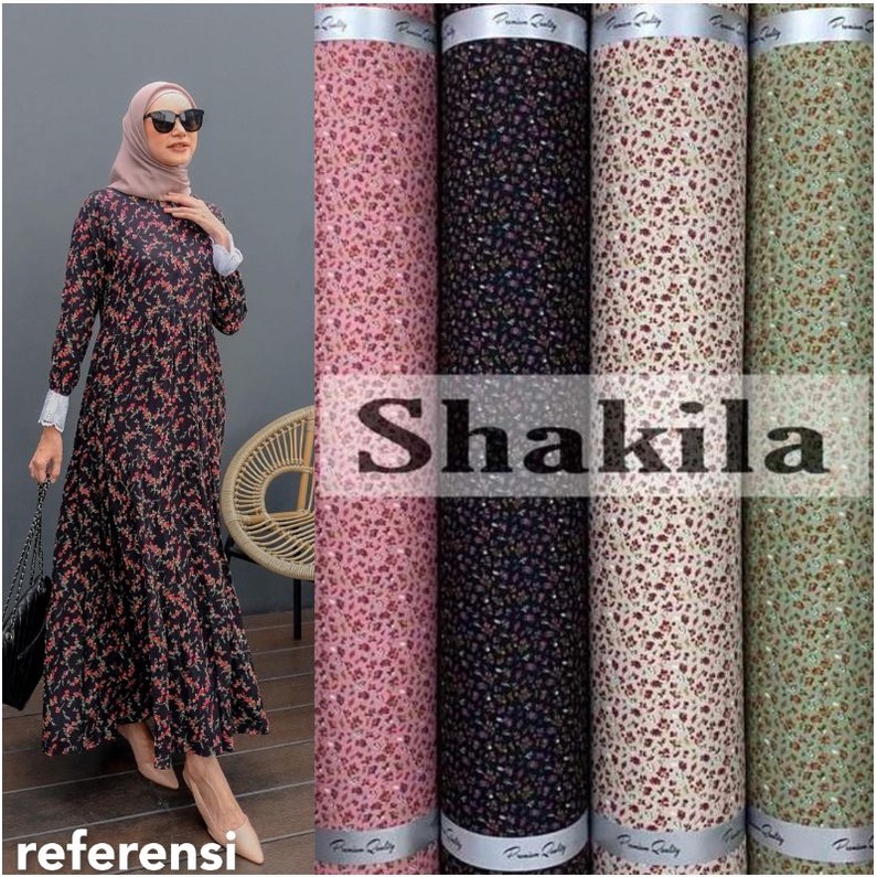 Kain Shakila Motif Little Flower harga setengah meter