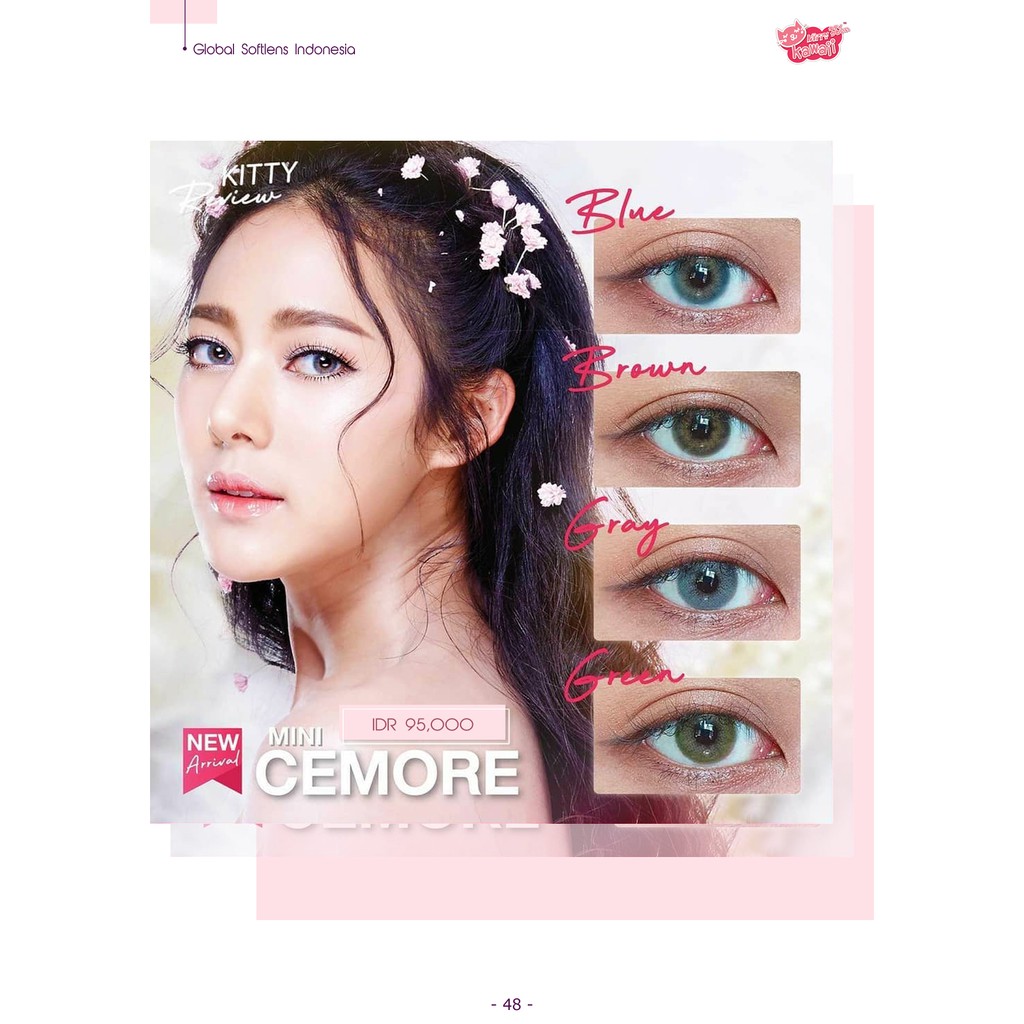 

Globalsoftlens - Kitty Kawaii Mini Cemore Gray, Brown, Blue, and Green
