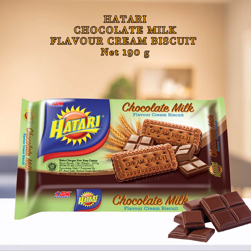 HATARI* CHOCOLATE MILK FLAVOUR CREAM BISCUIT *190g