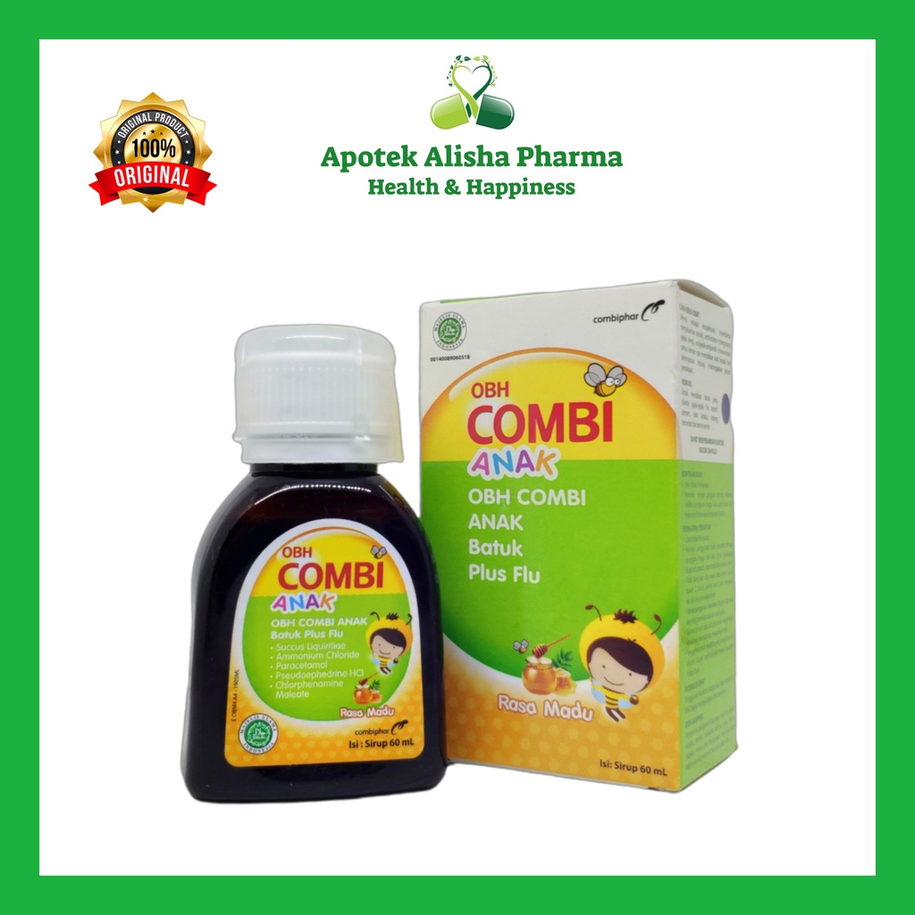 OBH COMBI ANAK SYRUP 60ml-OBH Combi Anak Sirup Obat Batuk/Flu/Pilek/Hidung Tersumbat/Panas/Demam Anak Strawberry/Jeruk/Apel/Madu