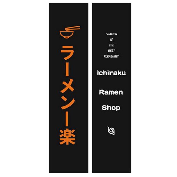 Longsleeve Karet Naruto Ichiraku Ramen Shop Hidden Leaf Village Konoha Black Color