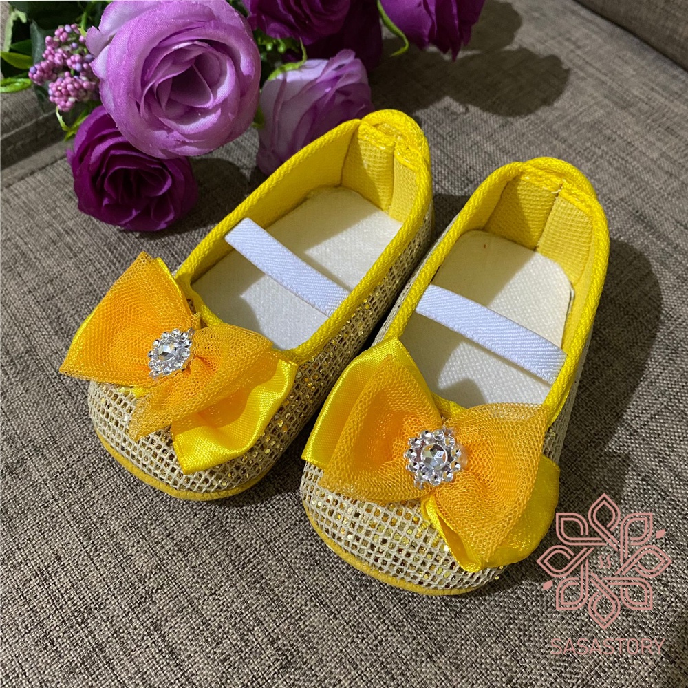 SEPATU PREWALKER BABY BAYI 0-12 BULAN GEL MANIK BLING-BLING FP05