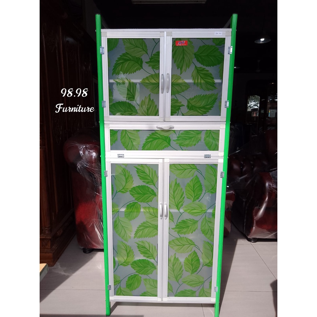 Rak Piring 2 Pintu Murah - Lemari Sayur 2 pintu - Rak Piring Kaca - Medan