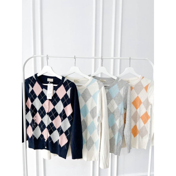 Good Day Argyle Wool Cardigan