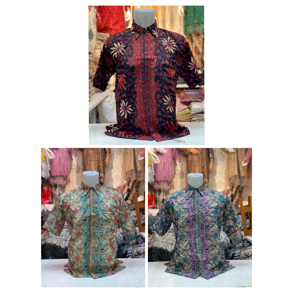 atasan kemeja batik lengan pendek + fashion kemeja pria