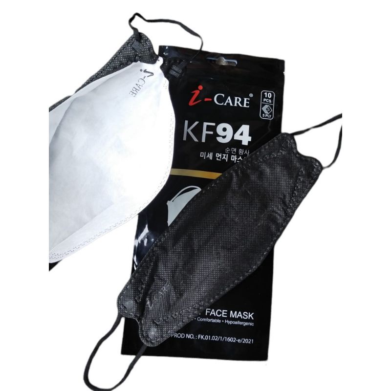 MASKER KF94 I-CARE 5 PLY EMBOS PREMIUM DISPOSABLE FACE MASK SACHET ISI 10 PCS