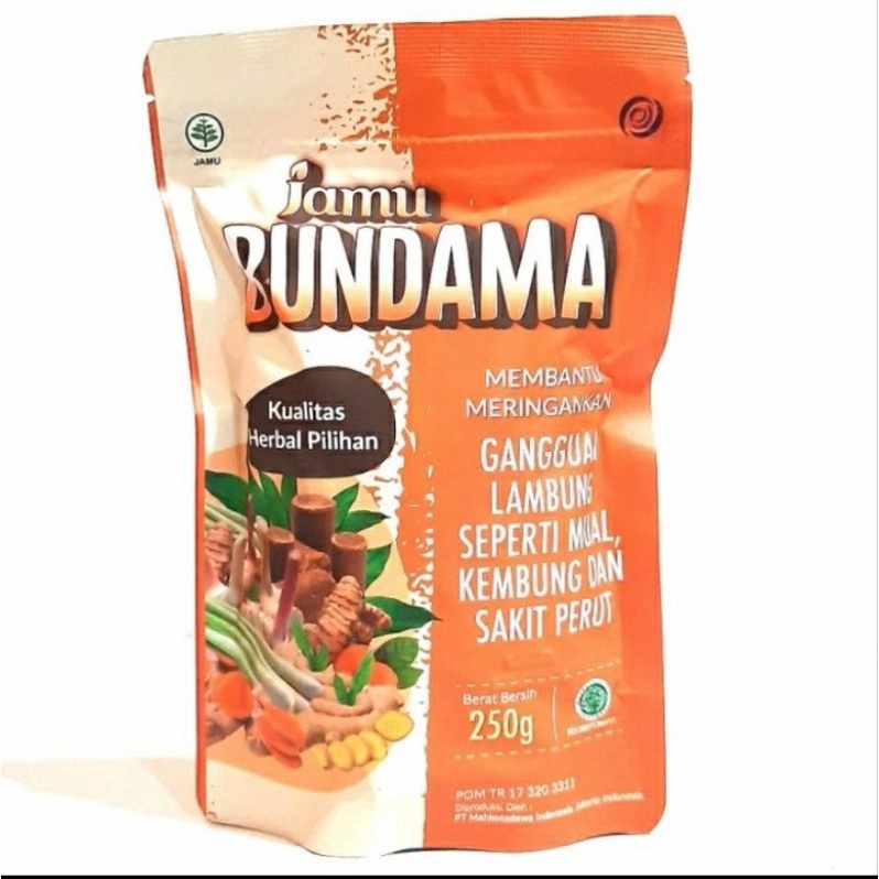 

BUNDAMA Herbal Jamu Obat Asam Lambung Lever Gangguan Pencernaan Maag BUNDAMA 250 gram POM TR MUI