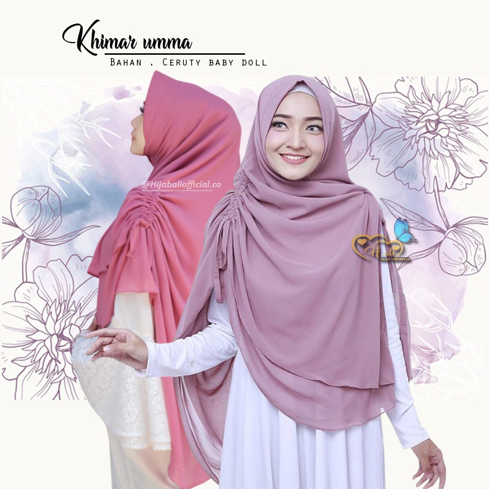 Kerudung Syari 2 Layer Khimar 2 Layer Jumbo Jilbab Khimar Jumbo Jilbab Syari Serut Khimar  Umma U1