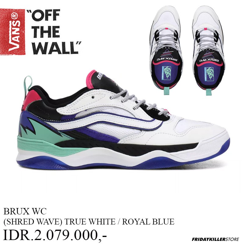 SEPATU VANS OFF THE WALL | BRUX WC SHRED WAVE TRUE WHT ROYAL BLUE