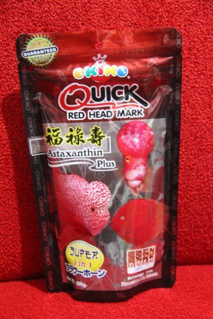 okiko quick pellet ikan louhan impor thailand