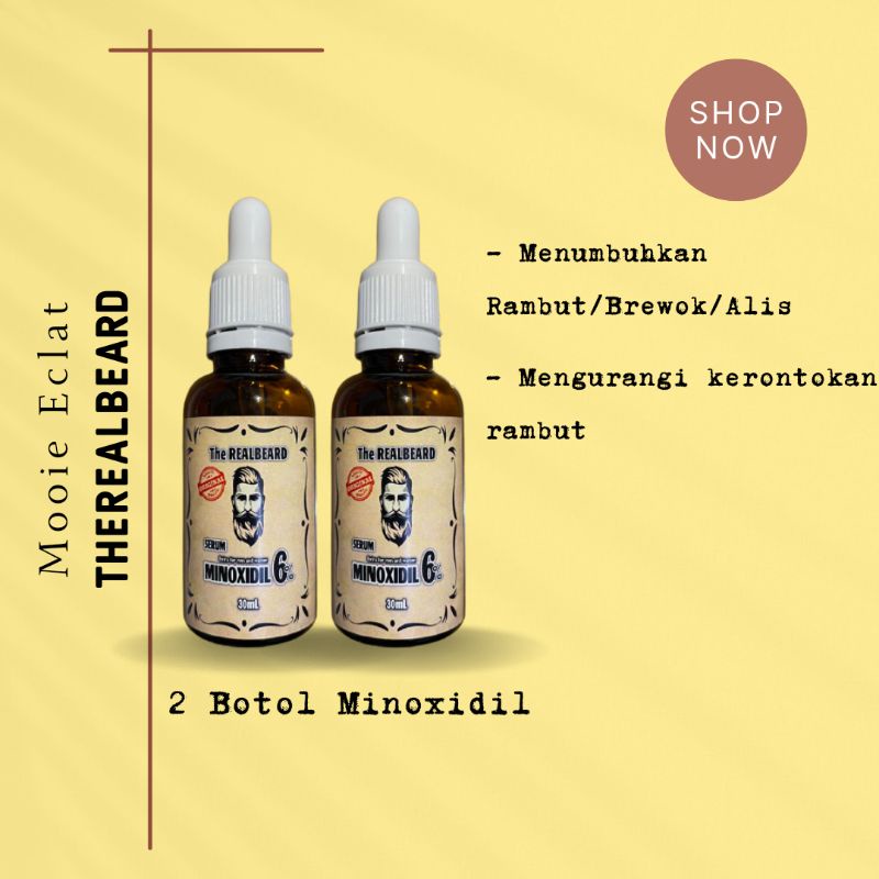 ( Free Spray ) 2 Botol Minoxidil THEREALBEARD PENUMBUH RAMBUT BREWOK ALIS DAN MENGURANGI KERONTOKAN ORIGINAL