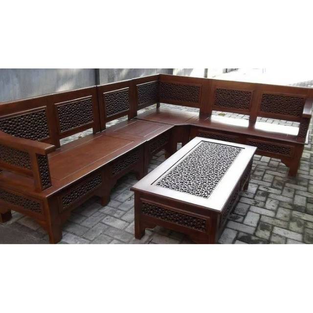 Kursi Tamu Sudut Minimalis Jati Meubel Jepara