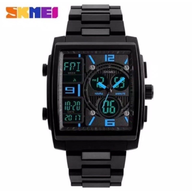 Jam Tangan Pria Digital Analog Skmei 1274 Gold Water Resistant 50m GESPER HITAM