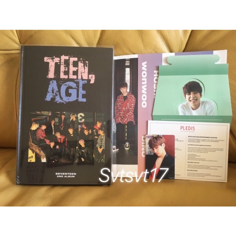 FULLSET OFFICIAL ALBUM SEVENTEEN TEEN AGE RQS WONWOO PC PHOTOCARD TEENAGE WHITE GREEN BLACK ORANGE S