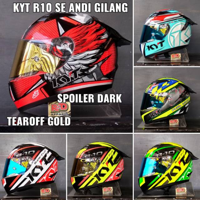  Helm  kyt  r10  flat visor paket ganteng upgrade tearoff 