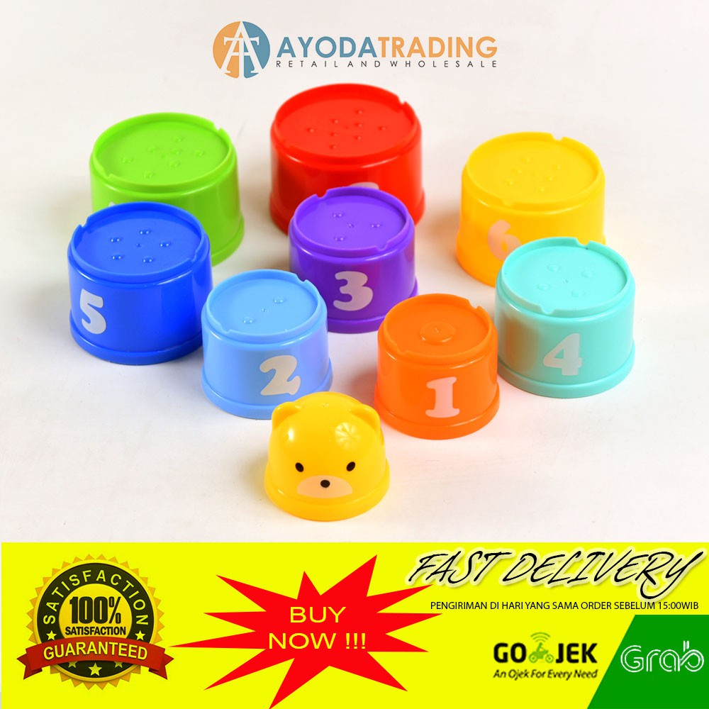 Stacking Cup Tower Susun Mainan Stimulasi Bayi Pintar